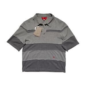 Striped striated deconstructed polo